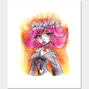 Watercolor Witch Women Posters and Art